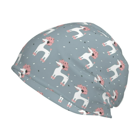 Logiee Cartoon Poodle Dog Print Unisex Knit Beanie for Men Women Winter Hat,Beanies Skull Caps