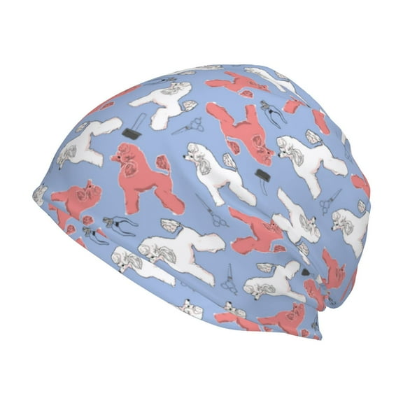 Logiee Cartoon Poodle Dog Print Unisex Knit Beanie for Men Women Winter Hat,Beanies Skull Caps