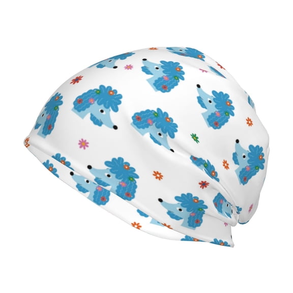 Logiee Cartoon Poodle Dog Print Unisex Knit Beanie for Men Women Winter Hat,Beanies Skull Caps