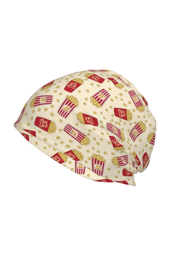 Cartoon Popcorn Print Unisex Knit Beanie for Men Women Winter Hat,Beanies Skull Caps