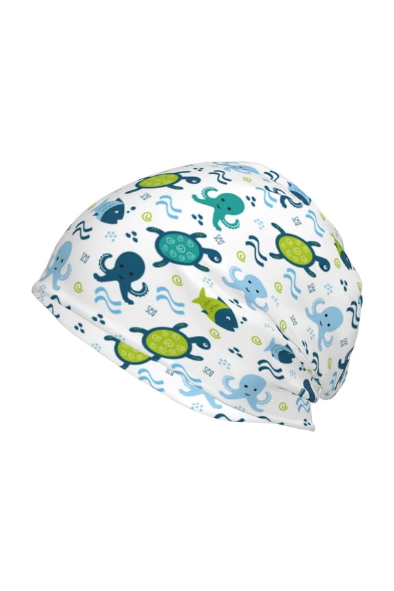 Cartoon Sea Creatures Print Unisex Knit Beanie for Men Women Winter Hat,Beanies Skull Caps