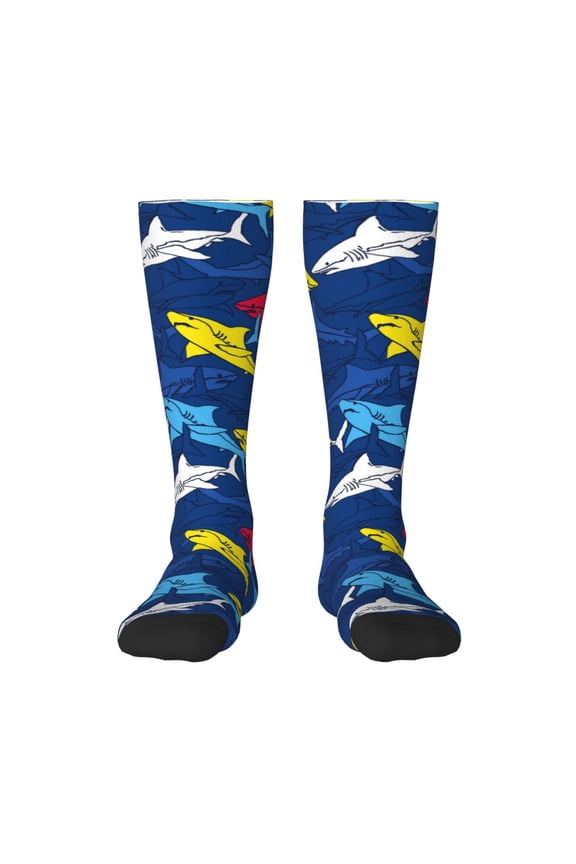 Cartoon Shark Print Gift Stocking Stuffers,Adult Stockings,Novelty Socks,Funny Socks Birthday Running Walking Sleeping