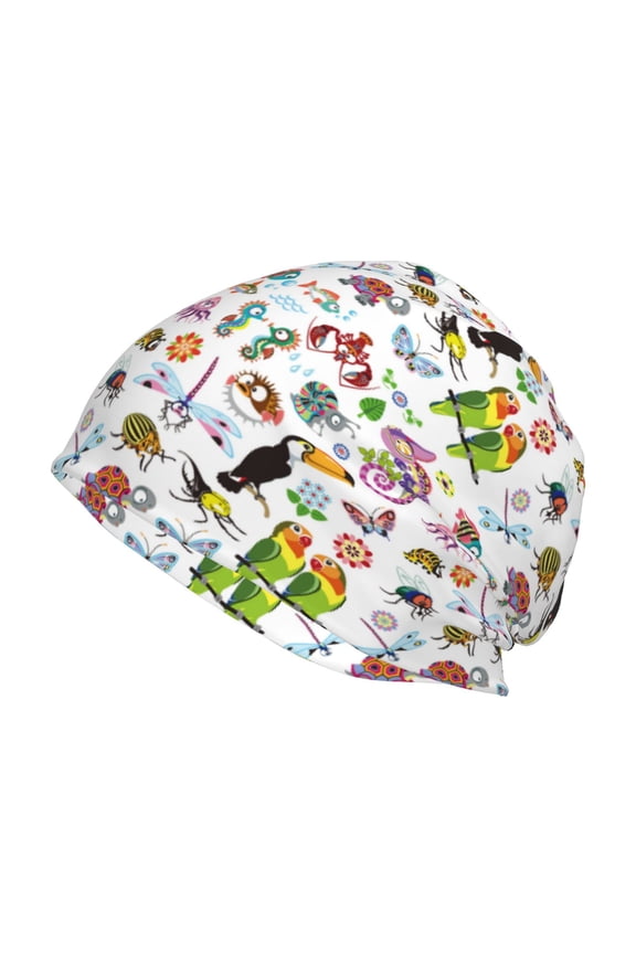 Cartoon Wild Animals Print Unisex Knit Beanie for Men Women Winter Hat,Beanies Skull Caps