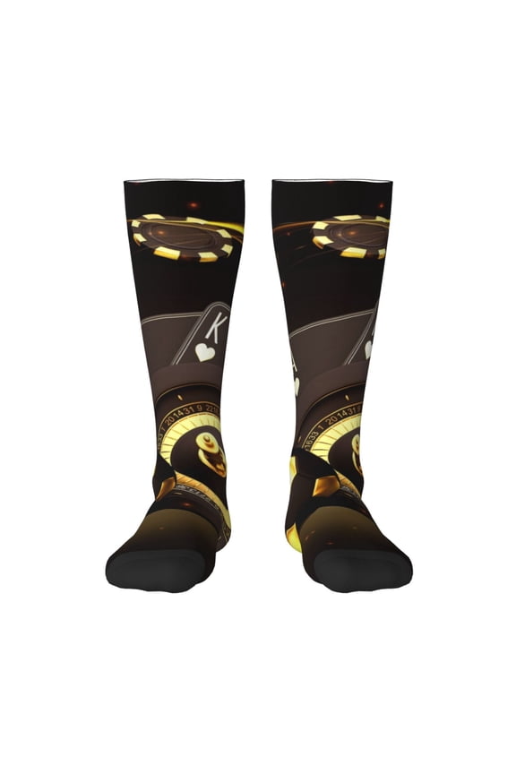 Casino Card Soccer Print Gift Stocking Stuffers,Adult Stockings,Novelty Socks,Funny Socks Birthday Running Walking Sleeping