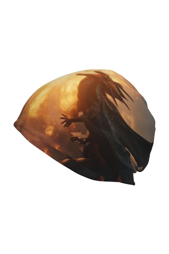 Castle Cool Fire Dragon Print Unisex Knit Beanie for Men Women Winter Hat,Beanies Skull Caps