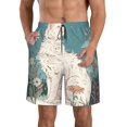 thumbnail image 1 of Logiee Celestial Cat And Flowers Print Mens Swim Trunks Quick Dry Board Shorts,Breathable Hawaii Beach Shorts Swimwear Bathing Suits-X-Large, 1 of 6