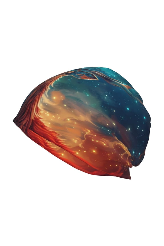 Celestial Stag Cosmic Glow Print Unisex Knit Beanie for Men Women Winter Hat,Beanies Skull Caps