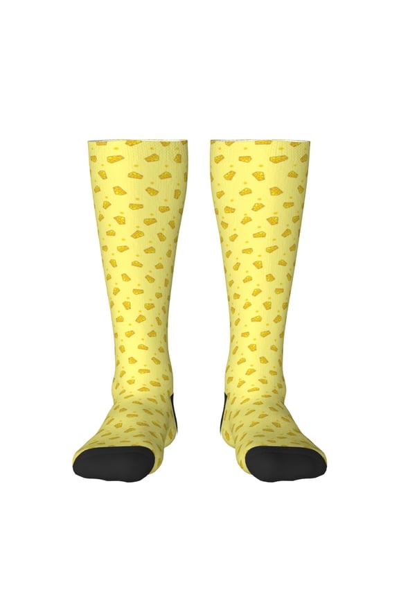 Cheese 1 Print Gift Stocking Stuffers,Adult Stockings,Novelty Socks,Funny Socks Birthday Running Walking Sleeping