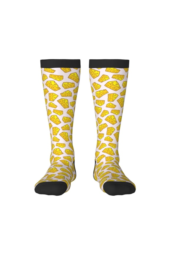 Cheese Print Gift Stocking Stuffers,Adult Stockings,Novelty Socks,Funny Socks Birthday Running Walking Sleeping
