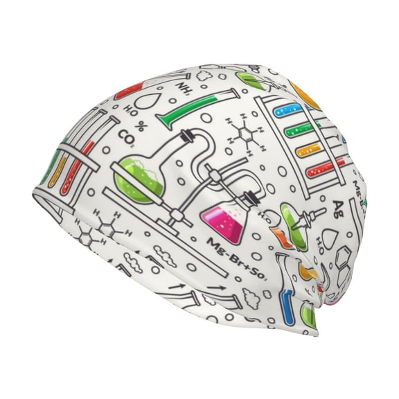 Logiee Chemical Flasks And Test Tubes Print Unisex Knit Beanie for Men Women Winter Hat,Beanies Skull Caps