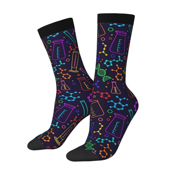 Logiee Chemistry Science Print Adult Socks for Men & Women,Calf Socks, Ankle Socks,Boots Socks,Breathable Casual Sock,Unisex Crew Socks
