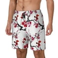 thumbnail image 1 of Logiee Cherry Blossoms Print Men's Swim Trunk,Quick Dry Board Shorts ,Men's Swim Trunks with Compression Liner, Bathing Suits with Pockets-Medium, 1 of 6
