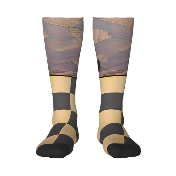 Logiee Chess Board With Pawns Print Gift Stocking Stuffers,Adult Stockings,Novelty Socks,Funny Socks Birthday Running Walking Sleeping