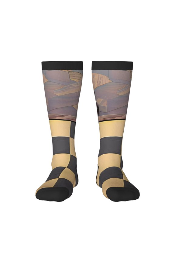 Chess Board With Pawns Print Gift Stocking Stuffers,Adult Stockings,Novelty Socks,Funny Socks Birthday Running Walking Sleeping