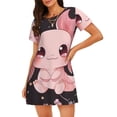 thumbnail image 1 of Logiee Chibi Axolotl Sakura Fantasy Print Nightgowns for Women,Soft Short-Sleeved Lightweight Sleepwear, Loose Sleepshirts, 1 of 6