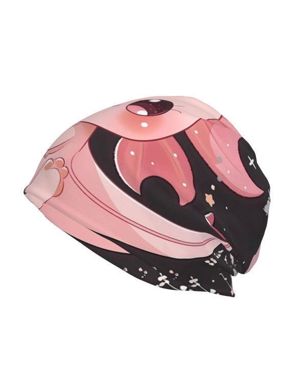 Chibi Axolotl Sakura Fantasy Print Unisex Knit Beanie for Men Women Winter Hat,Beanies Skull Caps