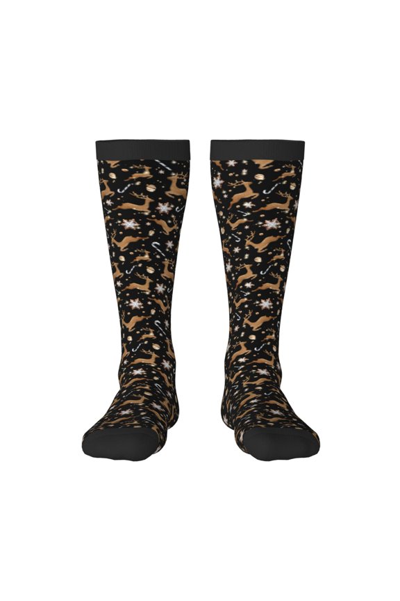 Christmas Cookie Reindeer Print Gift Stocking Stuffers,Adult Stockings,Novelty Socks,Funny Socks Birthday Running Walking Sleeping