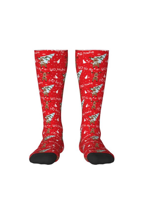 Christmas Deer 1 Print Gift Stocking Stuffers,Adult Stockings,Novelty Socks,Funny Socks Birthday Running Walking Sleeping