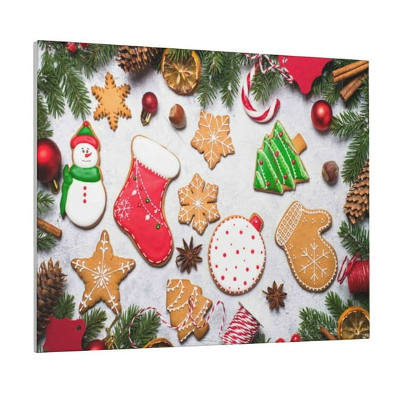 Logiee Christmas Gingerbread Cookies Print Canvas Wall Art ,Art Poster,Canvas Decorative Picture,Decor Wall Pictures for Living Room Bedroom Bathroom,Ready to Hang