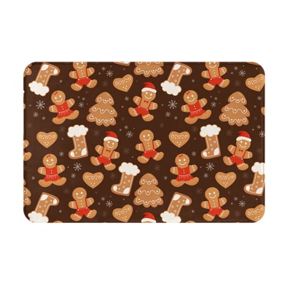 Logiee Christmas Gingerbread Cookies Print Welcome Mats for Entryway,Door Mat for Front Door,Entry Mat,Doormat for Garden, Garage, Patio, Home, Porch Decor