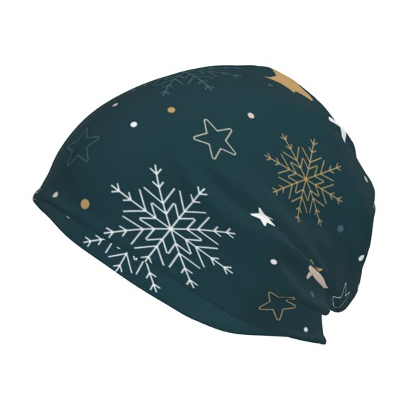 Logiee Christmas Snowflake Print Unisex Knit Beanie for Men Women Winter Hat,Beanies Skull Caps
