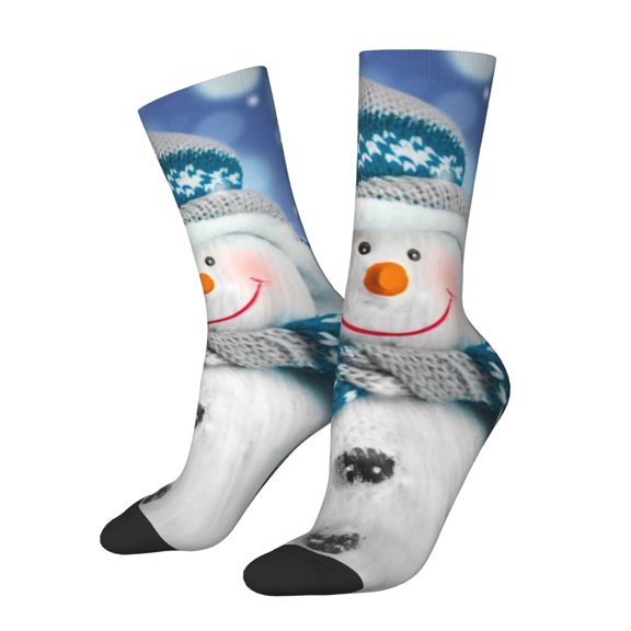 Logiee Christmas Snowman In The Snow Print Adult Socks for Men & Women,Calf Socks, Ankle Socks,Boots Socks,Breathable Casual Sock,Unisex Crew Socks