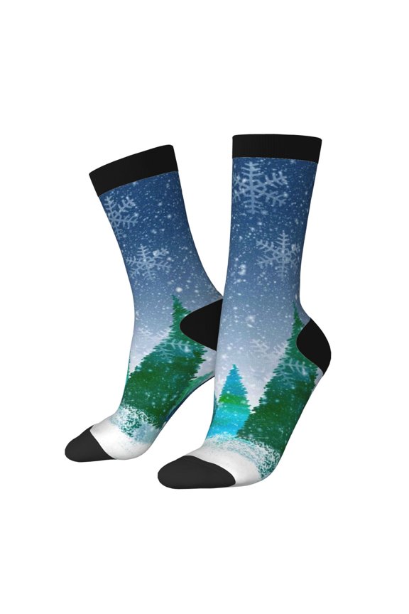 Christmas Trees Print Adult Socks for Men & Women,Calf Socks, Ankle Socks,Boots Socks,Breathable Casual Sock,Unisex Crew Socks