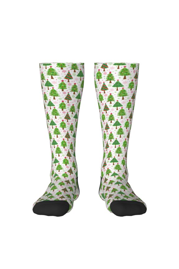 Christmas Trees Print Gift Stocking Stuffers,Adult Stockings,Novelty Socks,Funny Socks Birthday Running Walking Sleeping