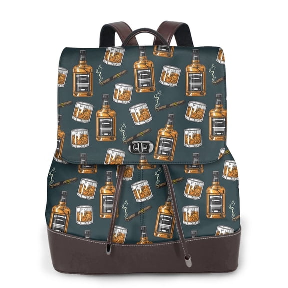 Logiee Cigar Print Backpack Purse for Women,Fashion Leather Backpack Purse,Women's Leather Backpack for Work College Travel
