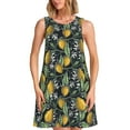 thumbnail image 1 of Logiee Citrus Fruits Elegant Lemons Print Summer Dresses for Women,Beach Sleeveless Flowy Pocket Tshirt Tank Sundresses,Women's Sleeveless Dress, 1 of 7