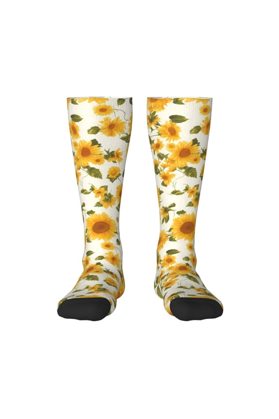 Classical Cute Sunflower NO.101 Print Gift Stocking Stuffers,Adult Stockings,Novelty Socks,Funny Socks Birthday Running Walking Sleeping