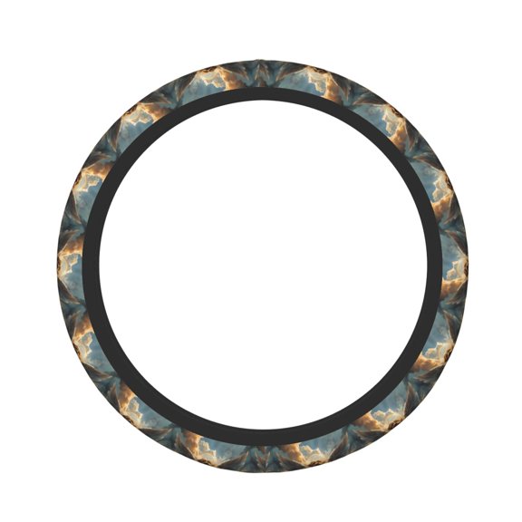 Logiee Cloud Rainbow Winged Dog Print Breathable Elastic Steering Wheel Cover, Non-Slip Stretch Steering Wheel Protector,Universal 15 Inch Fit Auto, Suvs, Truck