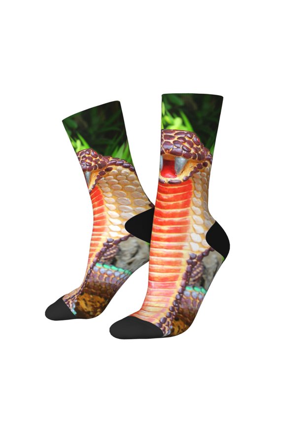 Cobra Snake Print Adult Socks for Men & Women,Calf Socks, Ankle Socks,Boots Socks,Breathable Casual Sock,Unisex Crew Socks