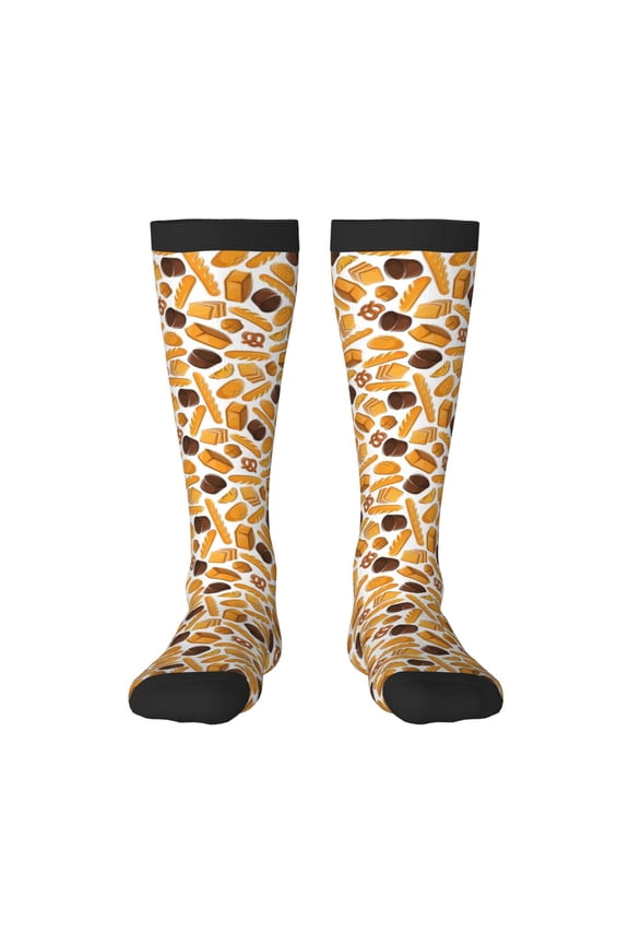 Coffee Bun Hot Dog Print Gift Stocking Stuffers,Adult Stockings,Novelty Socks,Funny Socks Birthday Running Walking Sleeping