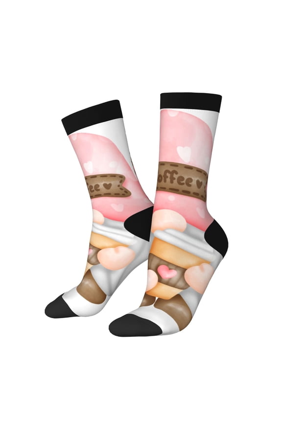 Coffee Gnome (1) Print Adult Socks for Men & Women,Calf Socks, Ankle Socks,Boots Socks,Breathable Casual Sock,Unisex Crew Socks