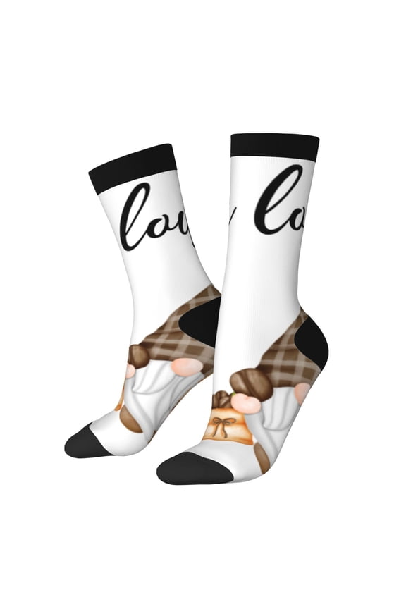 Coffee Gnome (2) Print Adult Socks for Men & Women,Calf Socks, Ankle Socks,Boots Socks,Breathable Casual Sock,Unisex Crew Socks