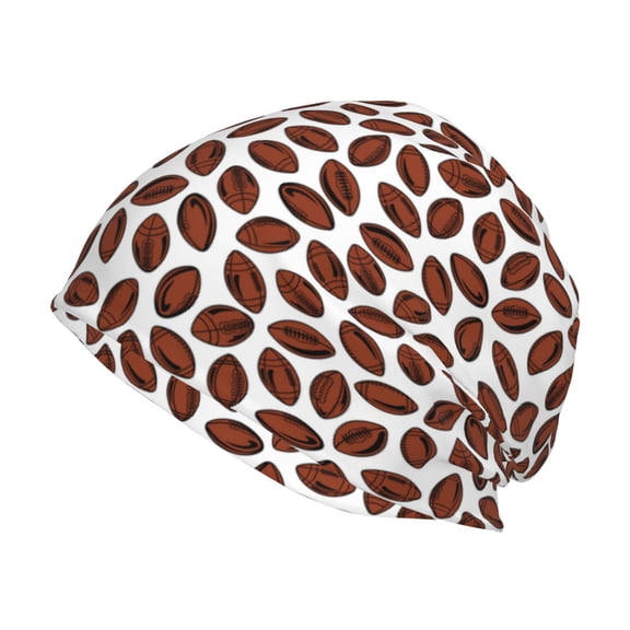 Logiee Coffee Rugby Print Unisex Knit Beanie for Men Women Winter Hat,Beanies Skull Caps