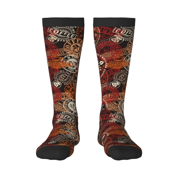Logiee Coffee Stamp Print Gift Stocking Stuffers,Adult Stockings,Novelty Socks,Funny Socks Birthday Running Walking Sleeping