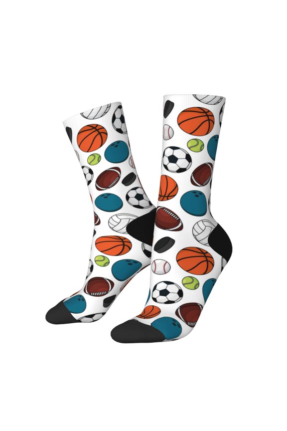 Color Balls Print Adult Socks for Men & Women,Calf Socks, Ankle Socks,Boots Socks,Breathable Casual Sock,Unisex Crew Socks