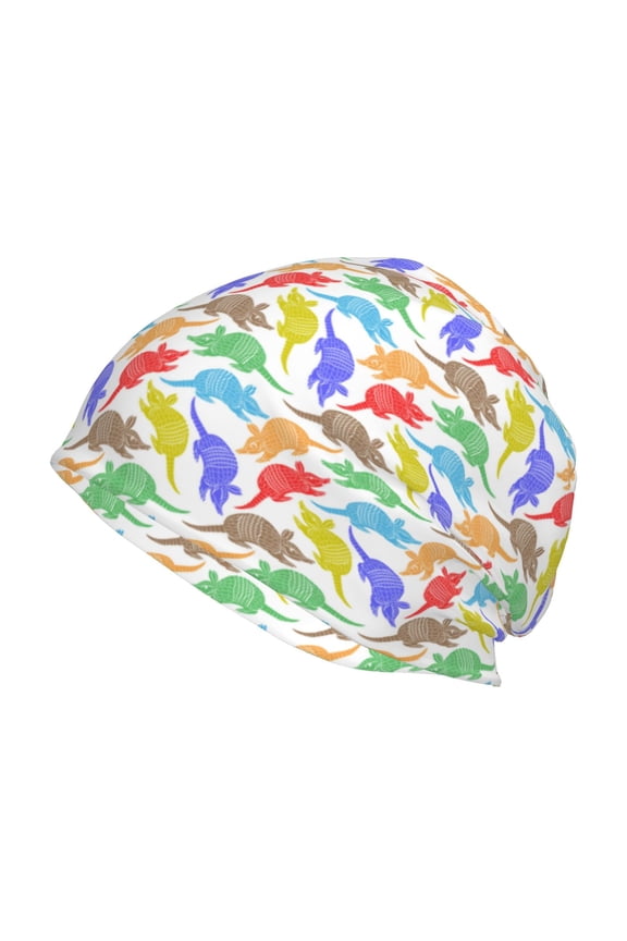 Colored Armadillos Print Unisex Knit Beanie for Men Women Winter Hat,Beanies Skull Caps