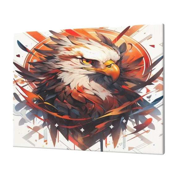 Logiee Colorful Abstract Eagle Print Canvas Wall Art,Canvas Picture Prints with Frame, Wall Art Decorative,Canvas Decorative,Suitable for Living Room Bedroom Office Room 30x40