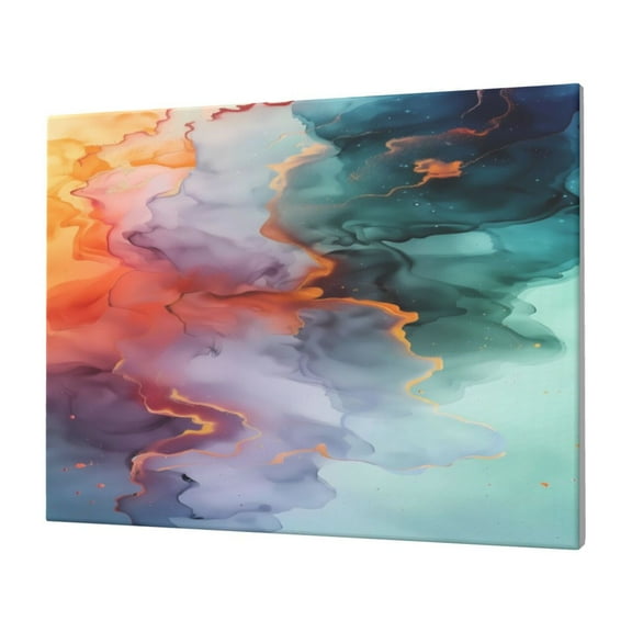 Logiee Colorful Abstract Waves Print Canvas Wall Art,Canvas Picture Prints with Frame, Wall Art Decorative,Canvas Decorative,Suitable for Living Room Bedroom Office Room 30x40