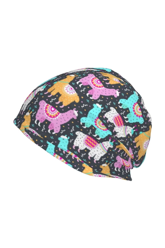 Colorful Alpaca Print Unisex Knit Beanie for Men Women Winter Hat,Beanies Skull Caps