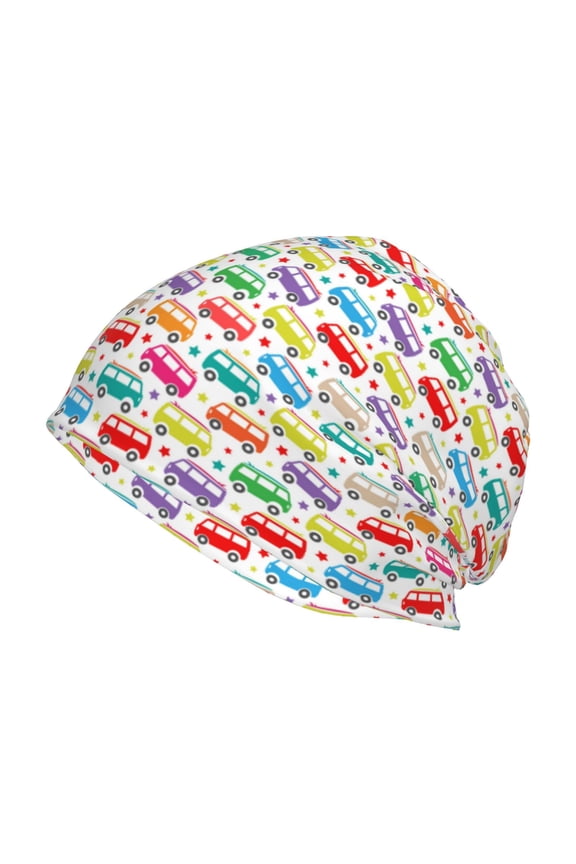 Colorful Bus Print Unisex Knit Beanie for Men Women Winter Hat,Beanies Skull Caps