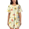thumbnail image 1 of Logiee Colorful Cartoon Snail Print Womens Pajamas Set,Short-Sleeve Pajama 2 Piece Sleepwear with Pockets-XX-Large, 1 of 6