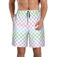 thumbnail image 1 of Logiee Colorful Checkerboard Print Mens Swim Trunks Quick Dry Board Shorts,Breathable Hawaii Beach Shorts Swimwear Bathing Suits-3X-Large, 1 of 6