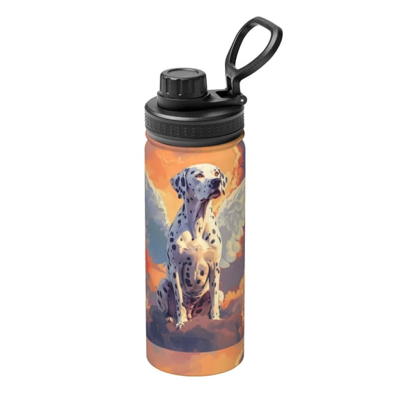 Logiee Colorful Cloud Spotted Dog Print Water Bottle,18oz Sports Insulated Kettle for Cycling Gym Basketball Outdoor, Suitable as a Present