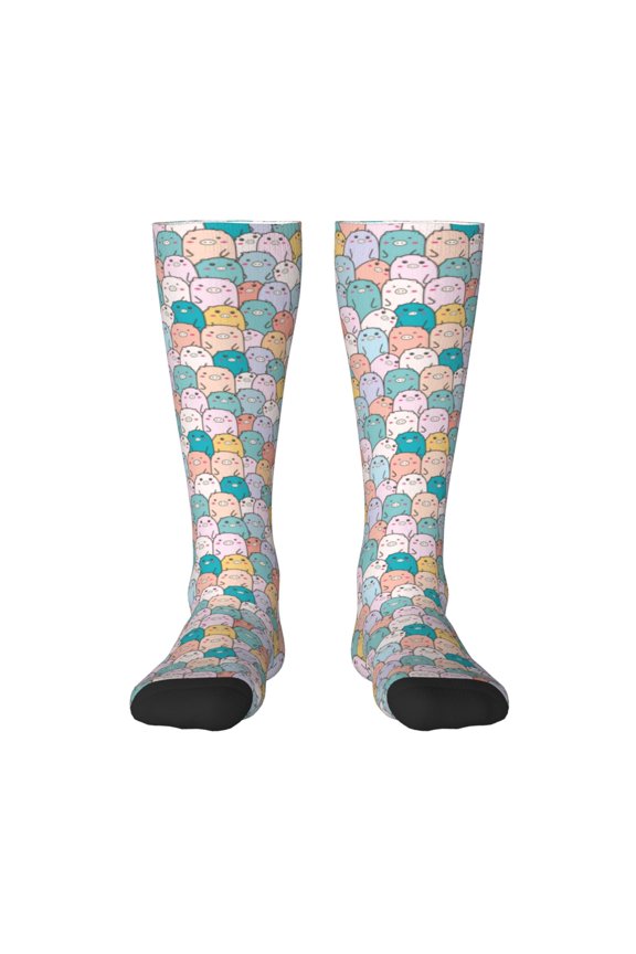 Colorful Cute Pig Print Gift Stocking Stuffers,Adult Stockings,Novelty Socks,Funny Socks Birthday Running Walking Sleeping