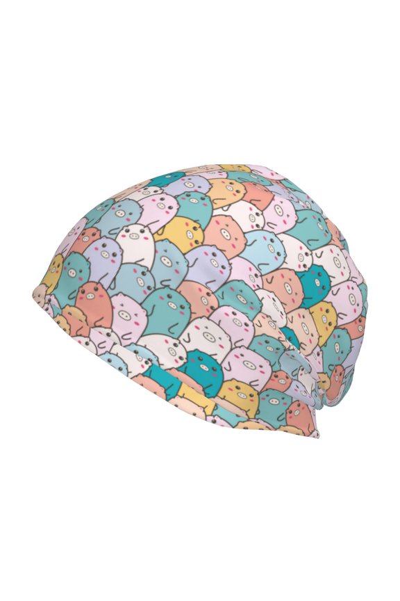 Colorful Cute Pig Print Unisex Knit Beanie for Men Women Winter Hat,Beanies Skull Caps
