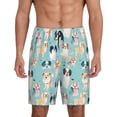 thumbnail image 1 of Logiee Colorful Dog Print Men's Pajama Shorts with Drawstring & Pockets,Sleep Shorts for Men,Sleepwear Bottoms,Elastic Waistband Loungewear-Small, 1 of 6